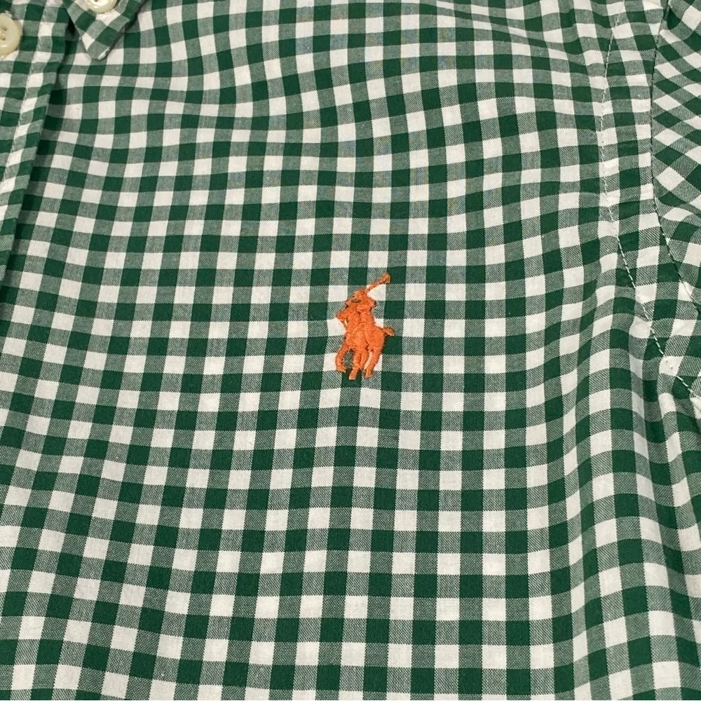 RALPH LAUREN Polo Green Plaid Button Down Long  Sleeve Shirt Boy's Size S(8)